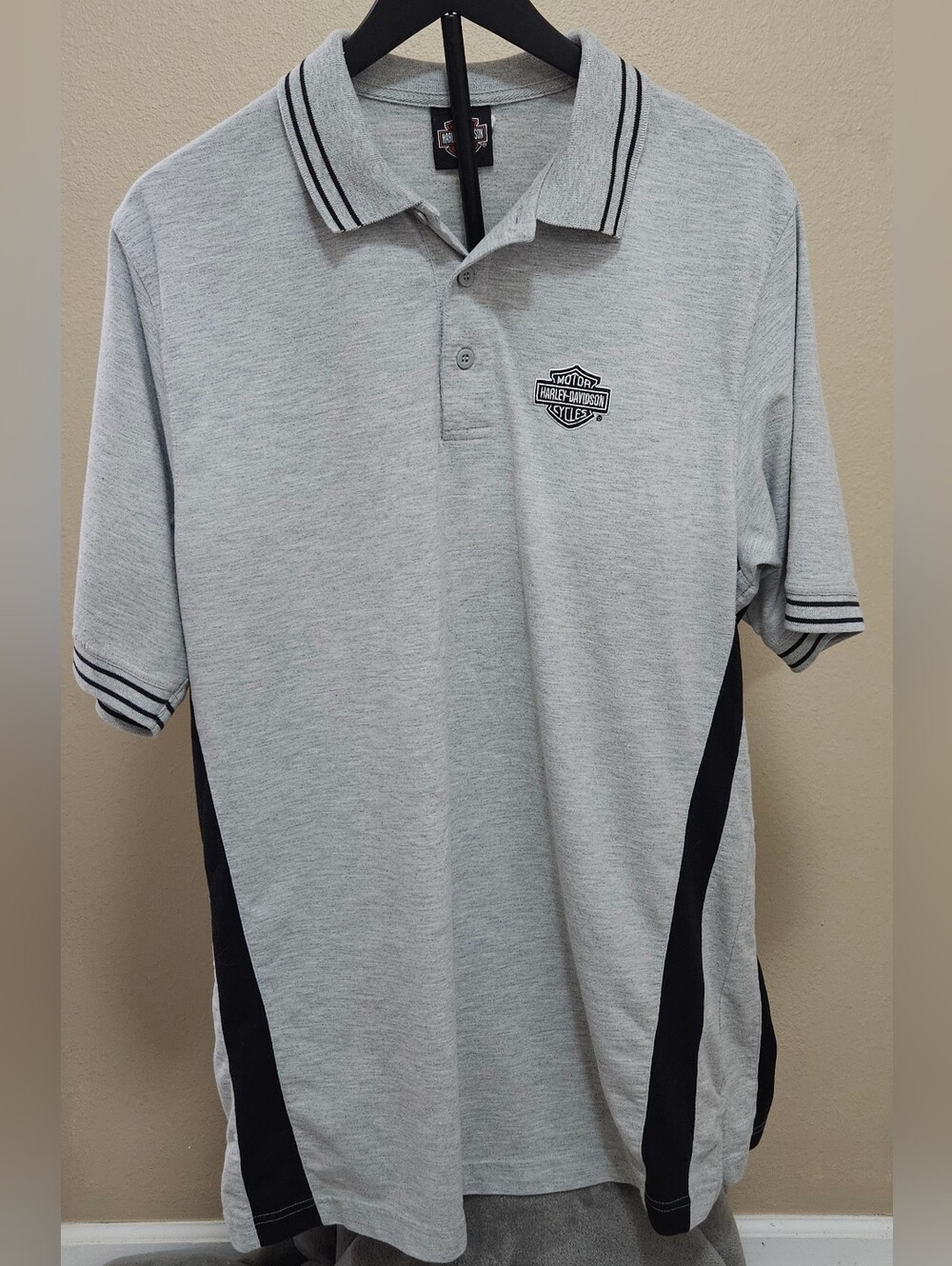 Men's Large Gray Harley Davidson Polo Shirt